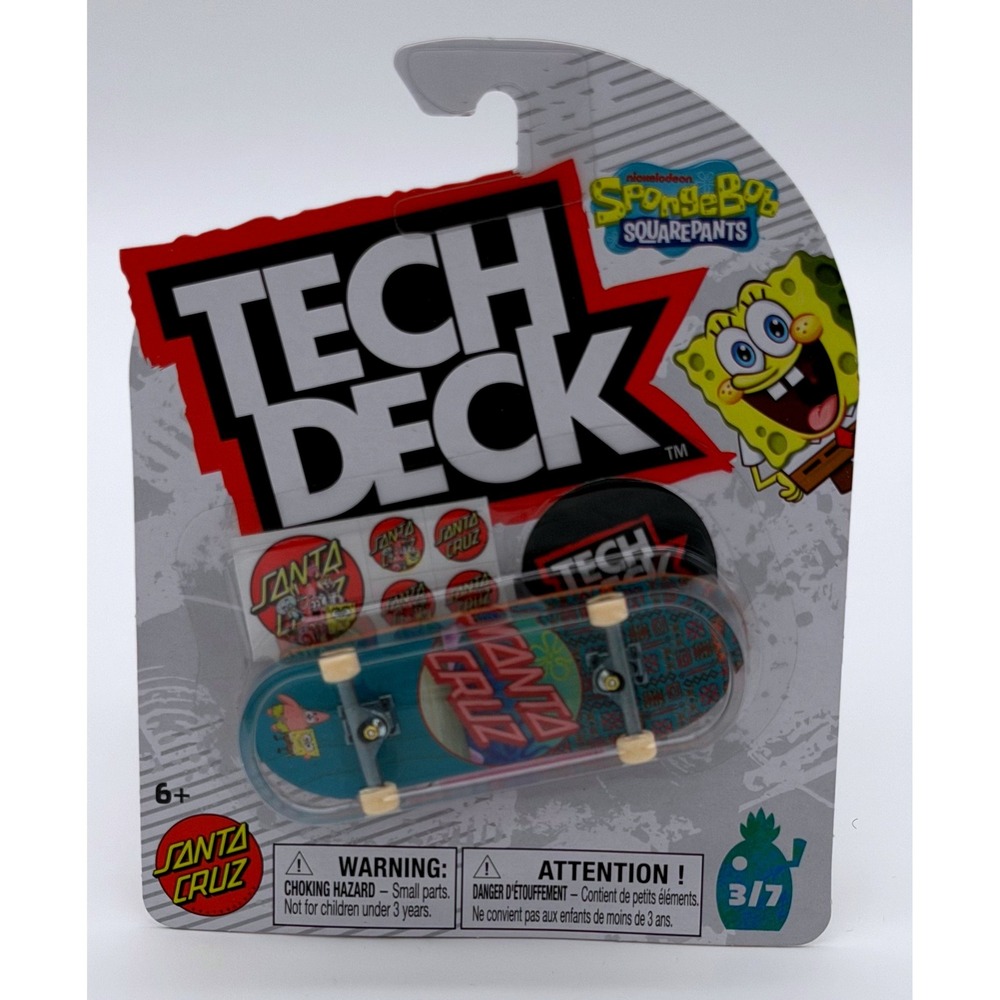 Tech Deck Santa Cruz SpongeBob SquarePants Fingerboard Skateboard 3/7 New in Box